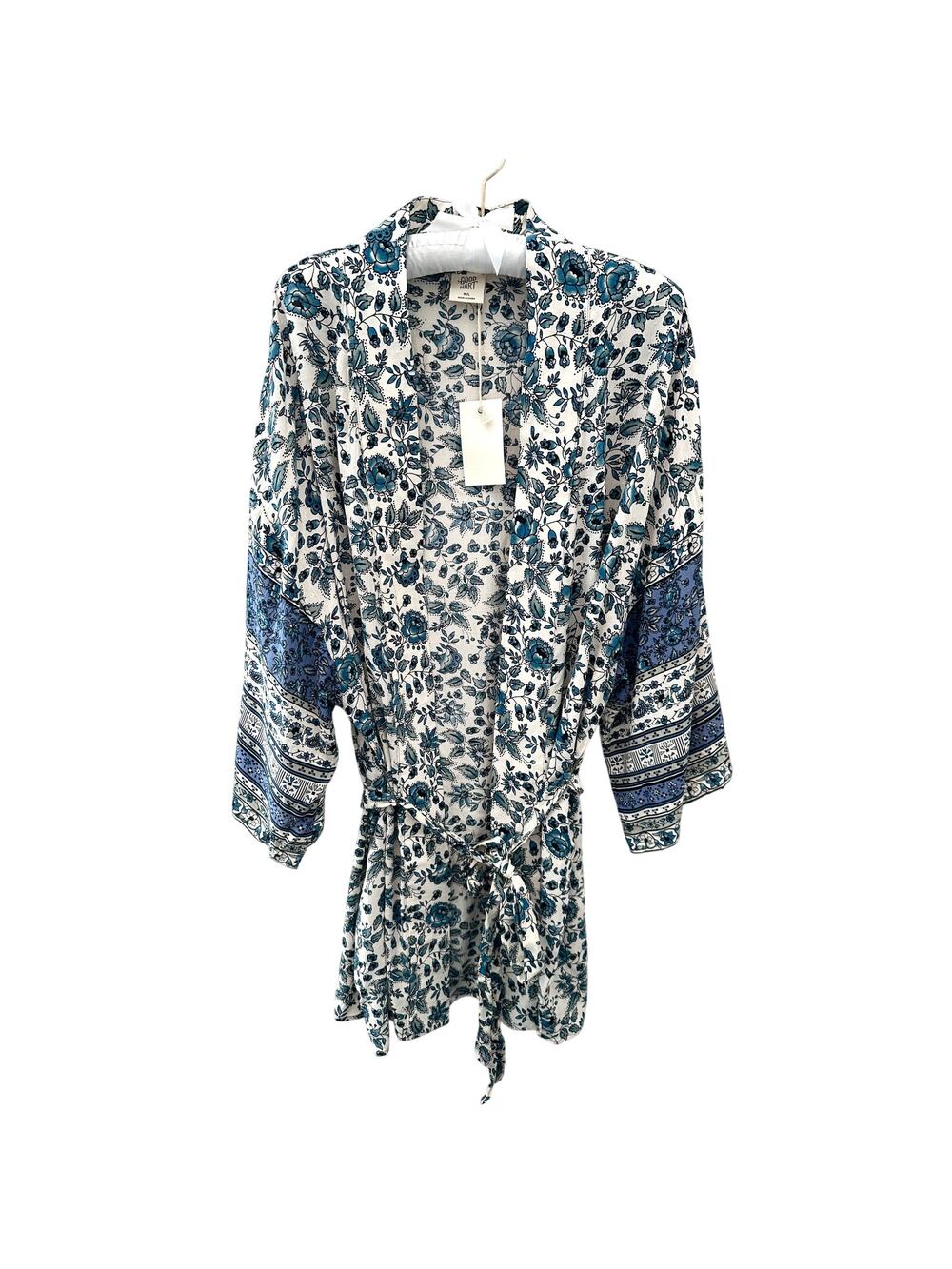 GOOD HART by Matilda Jane Gulf Coast Floral Kimono Blue White NWT | M/L